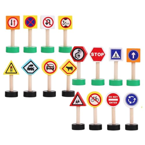 Traffic Signs Toys, Road 16-Piece Wooden Street Safety Playset Stop and Crosswalk Signals for Early Learning, Pretend Play & Party Favors, Upgrading Radios, 0.12 Inches Traffic Signs Toys, Road 16-Piece Wooden Street Safety Playset Stop and Crosswalk Signals for Early Learning, Pretend Play & Party Favors, Upgrading Radios, 0.12 Inches von Fbinys