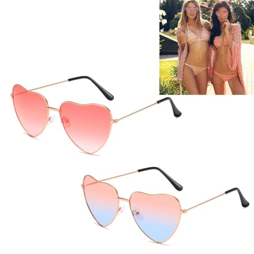 Fc'Noqgn 2 Paar Herz-Brillen, Hippie-Brille Frauen, Retro-Party-Brille, Kostüm-Accessoires, Kostüm-Party, Rock-Party-Zubehör für Reisen, Fotografie, Party Fc'Noqgn 2 Paar Herz-Brillen, Hippie-Brille Frauen, Retro-Party-Brille, Kostüm-Accessoires, Kostüm-Party, Rock-Party-Zubehör für Reisen, Fotografie, Party von Fc'Noqgn