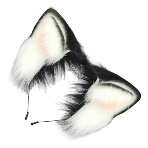 1/2 x Tierohren, Stirnband, Tierschwanz, Hundekostüme, Ohren, Stirnband, Kunstfell, Schwanz, Halloween, Cosplay, Party von Fcnjsao