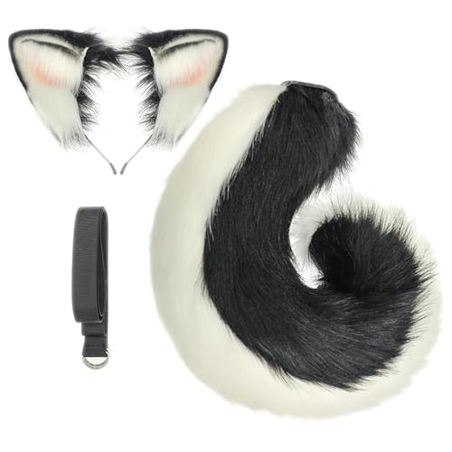 1/2 x Tierohren, Stirnband, Tierschwanz, Hundekostüme, Ohren, Stirnband, Kunstfell, Schwanz, Halloween, Cosplay, Party 1/2 x Tierohren, Stirnband, Tierschwanz, Hundekostüme, Ohren, Stirnband, Kunstfell, Schwanz, Halloween, Cosplay, Party von Fcnjsao