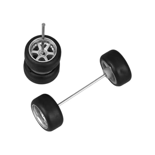 Fcnjsao 1/64 Maßstabsgetreue Model LKW Rad Achsen Für Do It Yourself Fernbedienung Autos Anpassung Schwarze Schwarze Leichtmetallräder Fernbedienung LKWs von Fcnjsao