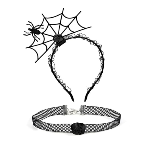 Fcnjsao 2 Stück Cosplay Party Spinnennetz Form Haarreifen und Spitze Choker Punk Hot Girls Lustiges Kostüm Neuheit für Halloween Party Fcnjsao 2 Stück Cosplay Party Spinnennetz Form Haarreifen und Spitze Choker Punk Hot Girls Lustiges Kostüm Neuheit für Halloween Party von Fcnjsao