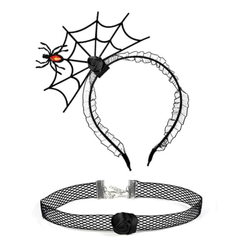 Fcnjsao 2 Stück Cosplay Party Spinnennetz Form Haarreifen und Spitze Choker Punk Hot Girls Lustiges Kostüm Neuheit für Halloween Party Fcnjsao 2 Stück Cosplay Party Spinnennetz Form Haarreifen und Spitze Choker Punk Hot Girls Lustiges Kostüm Neuheit für Halloween Party von Fcnjsao