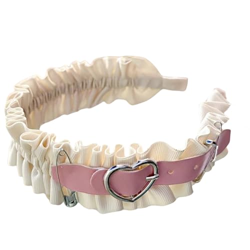 Fcnjsao 2000er Jahre Maid Ruffle Spitzenhaarhoop Mit Herzschnallengürtel Metall Pin Haarband Rollenspiel Kostüm Kopfschmuck Für Cosplay Partys Fcnjsao 2000er Jahre Maid Ruffle Spitzenhaarhoop Mit Herzschnallengürtel Metall Pin Haarband Rollenspiel Kostüm Kopfschmuck Für Cosplay Partys von Fcnjsao