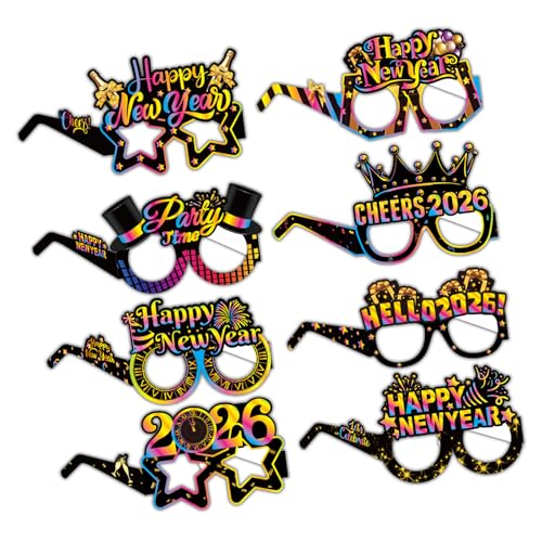 Fcnjsao 8 Stück Neujahr 2026 Brille Kostüm Requisiten Auffällige Papierbrille für Urlaub Partys Karton Kostüm Requisiten für Partys Fcnjsao 8 Stück Neujahr 2026 Brille Kostüm Requisiten Auffällige Papierbrille für Urlaub Partys Karton Kostüm Requisiten für Partys von Fcnjsao