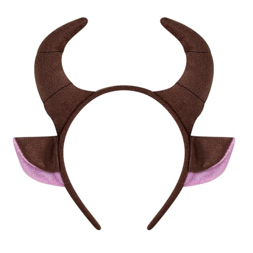 Fcnjsao Cartoon-Kuhhorn-Stirnband, weicher Stoff, elastisches Design für Kinder, Jugendliche und Erwachsene, Anime-Liebhaber, Cosplay, Event-Zubehör von Fcnjsao