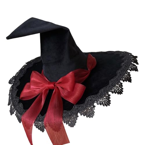 Fcnjsao Einzigartige Lolitas-Stil-Hut, Halloween-Partyhut, modische Hexen-Kopfbedeckung für verschiedene Kopfformen von Fcnjsao