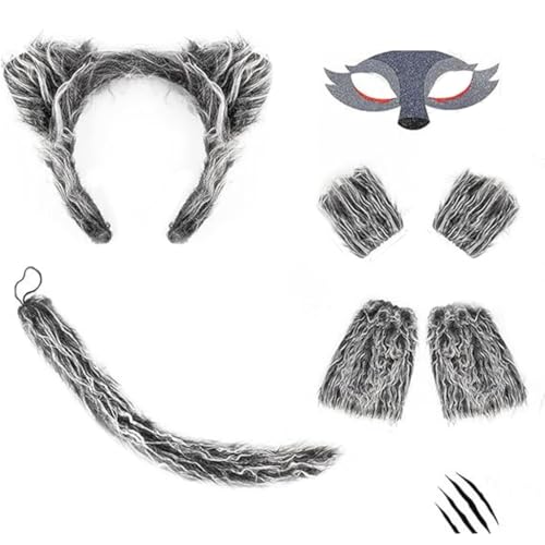 Fcnjsao Elegantes Wolfs-Stirnbänder und -schwanz-Set für Kinder, Accessoire für Halloween, Dekoration und Geburtstagsparty-Kostüme Fcnjsao Elegantes Wolfs-Stirnbänder und -schwanz-Set für Kinder, Accessoire für Halloween, Dekoration und Geburtstagsparty-Kostüme von Fcnjsao