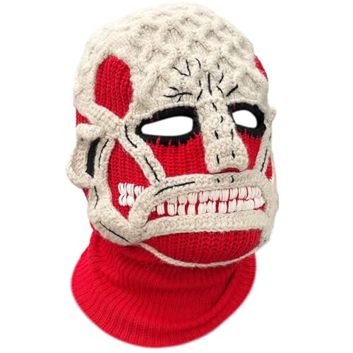 Fcnjsao Halloween Gehäkelte Halloween Kostüm Gruselige Zahnhut Horror Kopfbedeckung Accessoires von Fcnjsao