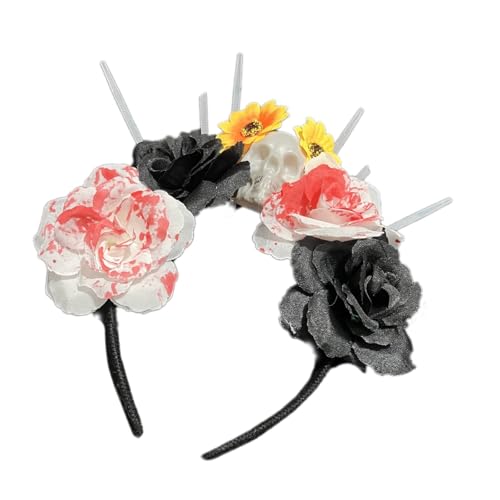 Fcnjsao Halloween Stirnbänder Der Toten Stirnband Blumenkronen Stirnband Mexikaner Kopfstück Fcnjsao Halloween Stirnbänder Der Toten Stirnband Blumenkronen Stirnband Mexikaner Kopfstück von Fcnjsao