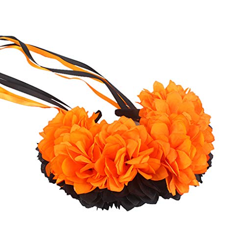 Fcnjsao Kopfbedeckung, Halloween-Blumen-Haarband, kontrastierend, bunt, für Festivals, Partys Fcnjsao Kopfbedeckung, Halloween-Blumen-Haarband, kontrastierend, bunt, für Festivals, Partys von Fcnjsao