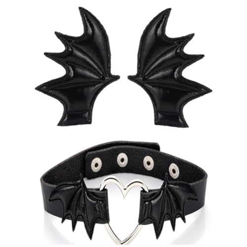 Fcnjsao Kopfbedeckung Mädchen Haarspange und Choker Set Halloween Kostüm Haarspange Halloween Fledermaus Flügel Fcnjsao Kopfbedeckung Mädchen Haarspange und Choker Set Halloween Kostüm Haarspange Halloween Fledermaus Flügel von Fcnjsao