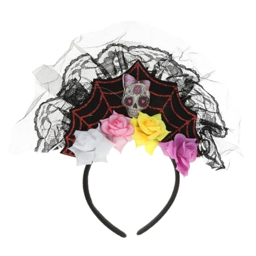 Fcnjsao Kopfbedeckung Spinnennetz Stirnband Blume Schädel Spitze Halloween Cosplay Haarreifen Fcnjsao Kopfbedeckung Spinnennetz Stirnband Blume Schädel Spitze Halloween Cosplay Haarreifen von Fcnjsao