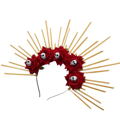 Fcnjsao Kronen Stirnband für Frauen Totenkopf Blume Halloween Stirnband Dunkle Serie Haarband Tiaras Party Kostüm Hairhoop Fcnjsao Kronen Stirnband für Frauen Totenkopf Blume Halloween Stirnband Dunkle Serie Haarband Tiaras Party Kostüm Hairhoop von Fcnjsao