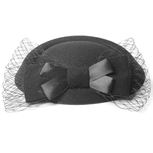 Fcnjsao Lady Fascinator Hat Elagant Barrettes Clip Kopfschmuck Für Make Up Party Maskeraden Flapper Cosplay von Fcnjsao