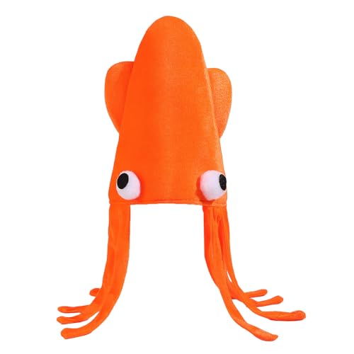 Fcnjsao Lustiger Tintenfisch-Kostümhut für Halloween-Partys, Bühnenauftritte, weiche Kopfbedeckung, bequeme Halloween-Kopfbedeckung, kreative Tintenfisch-Kopfbedeckung Fcnjsao Lustiger Tintenfisch-Kostümhut für Halloween-Partys, Bühnenauftritte, weiche Kopfbedeckung, bequeme Halloween-Kopfbedeckung, kreative Tintenfisch-Kopfbedeckung von Fcnjsao