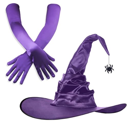 Fcnjsao Luxuriöses Hexenhut Set Vintage Look Kostümhut Kostümzubehör Für Erwachsene Für Halloween Partys von Fcnjsao
