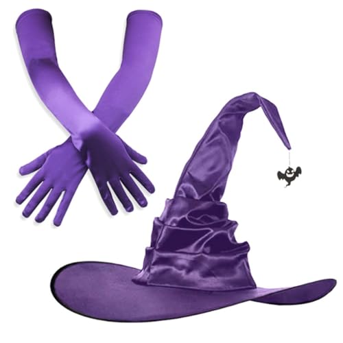 Fcnjsao Luxuriöses Hexenhut Set Vintage Look Kostümhut Kostümzubehör Für Erwachsene Für Halloween Partys von Fcnjsao