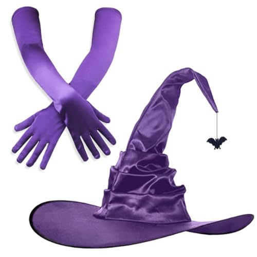 Fcnjsao Luxuriöses Hexenhut Set Vintage Look Kostümhut Kostümzubehör Für Erwachsene Für Halloween Partys von Fcnjsao