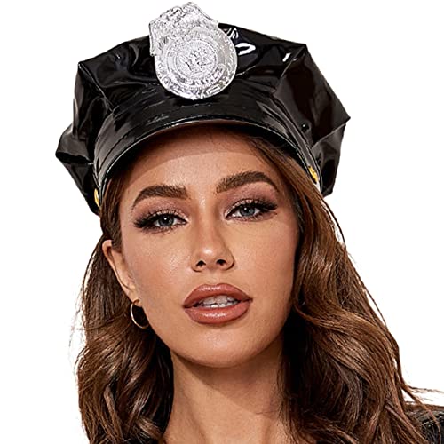 Fcnjsao Modischer Hut für Cosplay, Bühnenshow, Hut mit Abzeichen, Hut, Bühnenhut für Maskerade-Party Fcnjsao Modischer Hut für Cosplay, Bühnenshow, Hut mit Abzeichen, Hut, Bühnenhut für Maskerade-Party von Fcnjsao