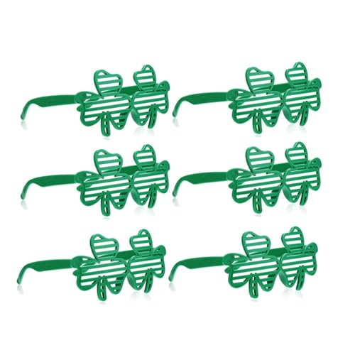 Fcnjsao Patricks Day Kleeblatt-Brille, Fensterrollo, Brillen, stilvolles Zubehör für festliche Partys, 6 Stück von Fcnjsao