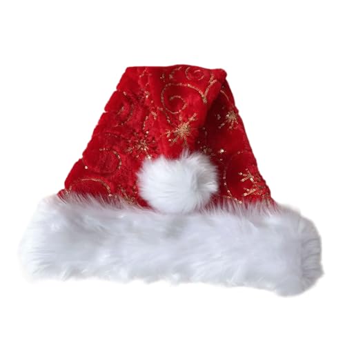 Fcnjsao Pelzige Weihnachtsmütze mit weißer Krempe für Feiertage, Partys, Weihnachtsmann-Kopfbedeckung, Neujahrsparty, Cosplay-Zubehör Fcnjsao Pelzige Weihnachtsmütze mit weißer Krempe für Feiertage, Partys, Weihnachtsmann-Kopfbedeckung, Neujahrsparty, Cosplay-Zubehör von Fcnjsao