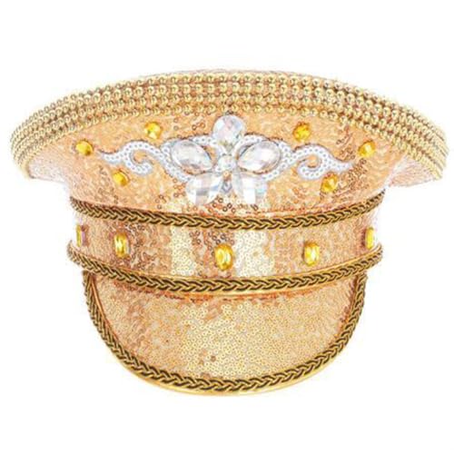 Fcnjsao Schimmernder Kapitänshut für Hochzeit, Maskeraden, Kopfbedeckung, Karneval, Party, Hut, Brautdusche, Rollenspiel, Marine-Hut von Fcnjsao