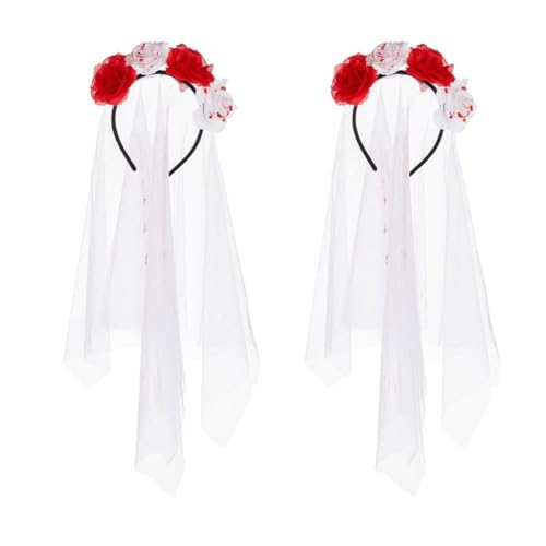 Fcnjsao Stilvolle Blumen-Haarbänder, Ornament, Halloween-Kopfschmuck, Dekoration, Halloween-Kopfbedeckung für Maskeraden und Partys von Fcnjsao
