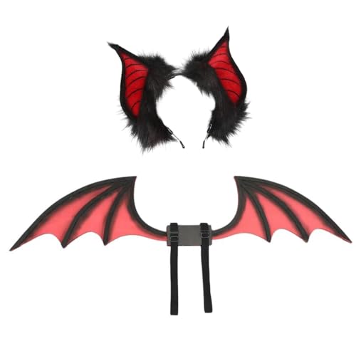 Festival Fledermausflügel Kopfbedeckung Cosplay Fledermaus Kostüm Haarreifen Plüsch Fledermausohren Kopfbedeckung Für Den Kreativen Alltag von Fcnjsao