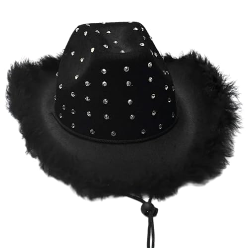 Furry Trim Strassestones Fedoras Für Bachelorettes Party Carnivals Für Frauen Männer Cosplay Kostümzubehör Party Furry Trim Strassestones Fedoras Für Bachelorettes Party Carnivals Für Frauen Männer Cosplay Kostümzubehör Party von Fcnjsao