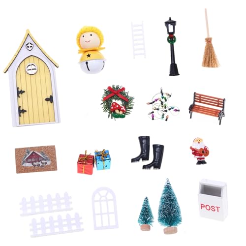 Miniatur-Puppenhäuser, Weihnachtsdekoration, Zwerge und Feentür-Set für Feiertage, Tisch-Szene, Kreation, Holz-Zwerge, Puppenhäuser, Zubehör Miniatur-Puppenhäuser, Weihnachtsdekoration, Zwerge und Feentür-Set für Feiertage, Tisch-Szene, Kreation, Holz-Zwerge, Puppenhäuser, Zubehör von Fcnjsao