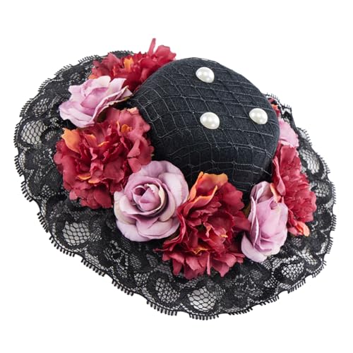 Steampunk Top Nonvolen Rollenspiel Huthaarclip Mit Spitzenausstattung Unisex Kostüm Fedoras Haarclip Halloween Haarnadel von Fcnjsao