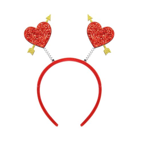 Valentinstags-Stirnband für Damen und Herren, glitzerndes Liebesherz, für Geburtstagsparty, Zubehör für Festivalversammlungen von Fcnjsao