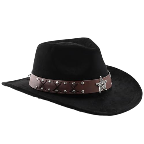 Vintage PU Leder Gürtel Hut Cosplay Kostüm Panama Bühnenkünstler Tanzen Erwachsene Ethno Wildleder Alle passenden breiten Krempen Fedoras Hut Vintage PU Leder Gürtel Hut Cosplay Kostüm Panama Bühnenkünstler Tanzen Erwachsene Ethno Wildleder Alle passenden breiten Krempen Fedoras Hut von Fcnjsao