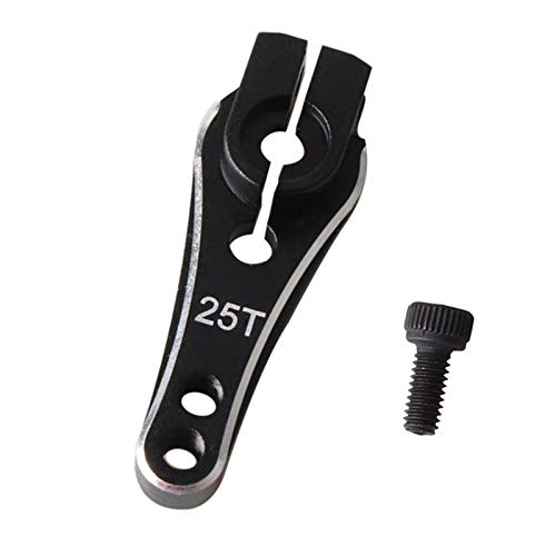 Fcuajdkq 1 Stück 33 mm Metall RC 25T Servo-Arm für 1/10 RC Crawler TRX4 RC Autoteile, Schwarz von Fcuajdkq