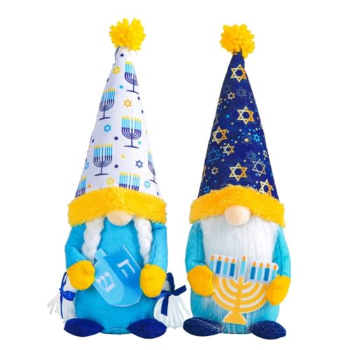 Fcuajdkq Chanukkah-Zwerge, Plüsch-Elfe, 2 Stück/Set, Chanukka-Dekoration, Plüschtier von Mr & Mrs. Gnomes von Fcuajdkq