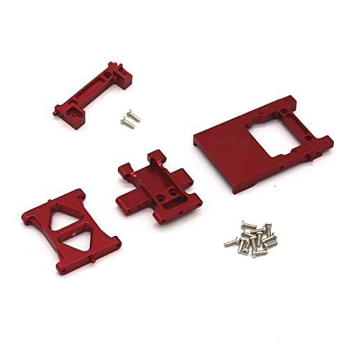 Fcuajdkq Metallservo-Montage, Skid-Platte, Crossmember hinten, für 1/18 FMS RC Car Upgrades Teile, Rot von Fcuajdkq