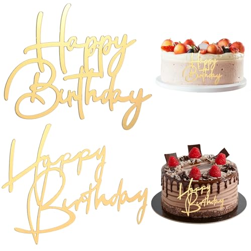 2 Stück Happy Birthday Tortendeko, Torten Deko Cake Topper Geburtstag Cupcake Topper Kuchenaufsatz Zubehör Happy Birthday Deko für Mädchen, Hochzeit, Jungen, Frauen, Mann, Geburtstagskuchen 2 Stück Happy Birthday Tortendeko, Torten Deko Cake Topper Geburtstag Cupcake Topper Kuchenaufsatz Zubehör Happy Birthday Deko für Mädchen, Hochzeit, Jungen, Frauen, Mann, Geburtstagskuchen von FdcLixuvol