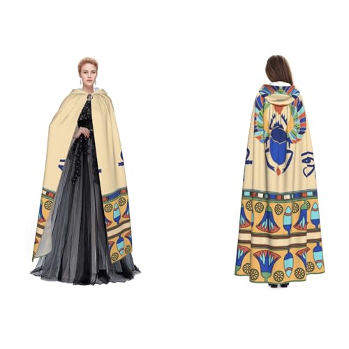 Fdfekgvplp Ägyptischer Skarabäus, bedruckter Kapuzenumhang, Halloween, Mittelalter-Kostüm, Erwachsene, Cosplay, langer Umhang für Damen und Herren Fdfekgvplp Ägyptischer Skarabäus, bedruckter Kapuzenumhang, Halloween, Mittelalter-Kostüm, Erwachsene, Cosplay, langer Umhang für Damen und Herren von Fdfekgvplp