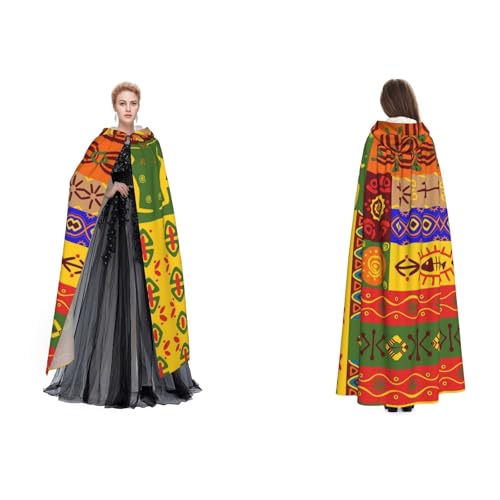 Fdfekgvplp Afrikanisches Nationalmuster, bedruckter Kapuzenumhang, Halloween, Mittelalter-Kostüm, Erwachsene, Cosplay, langer Umhang für Damen und Herren Fdfekgvplp Afrikanisches Nationalmuster, bedruckter Kapuzenumhang, Halloween, Mittelalter-Kostüm, Erwachsene, Cosplay, langer Umhang für Damen und Herren von Fdfekgvplp