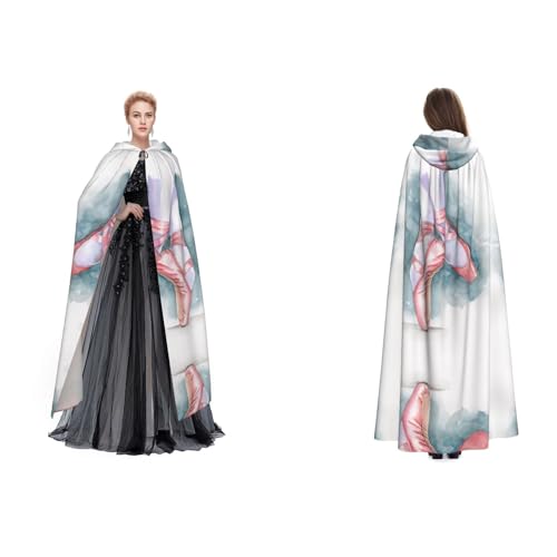Fdfekgvplp Ballett-Tänzerin, bedruckter Kapuzenumhang, Halloween, Mittelalter-Kostüm, Erwachsene, Cosplay, langer Umhang für Damen und Herren von Fdfekgvplp