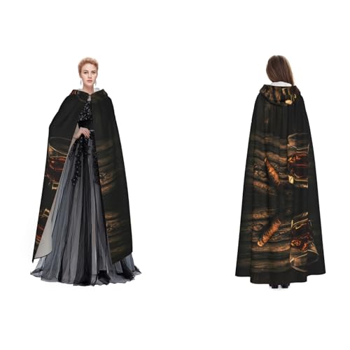 Fdfekgvplp Cigar & Whiskey bedruckter Kapuzenumhang, Halloween, Mittelalter-Kostüm, Erwachsene, Cosplay, langer Umhang für Damen und Herren Fdfekgvplp Cigar & Whiskey bedruckter Kapuzenumhang, Halloween, Mittelalter-Kostüm, Erwachsene, Cosplay, langer Umhang für Damen und Herren von Fdfekgvplp