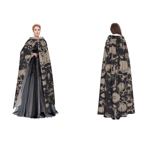 Fdfekgvplp Coole Totenkopf-Grafik, bedruckter Kapuzenumhang, Halloween, Mittelalter-Kostüm, Erwachsene, Cosplay, langer Umhang für Damen und Herren Fdfekgvplp Coole Totenkopf-Grafik, bedruckter Kapuzenumhang, Halloween, Mittelalter-Kostüm, Erwachsene, Cosplay, langer Umhang für Damen und Herren von Fdfekgvplp