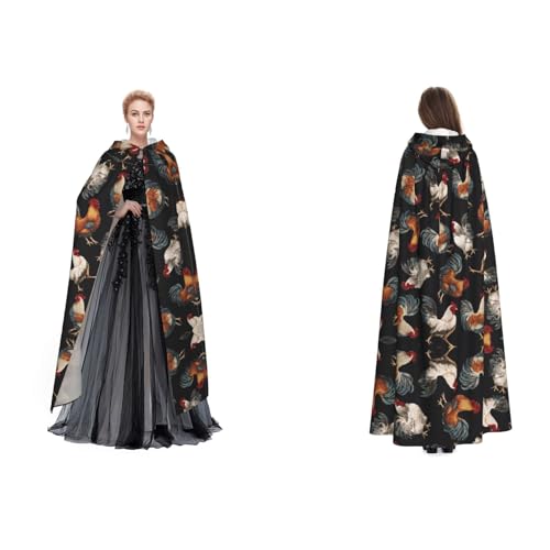 Fdfekgvplp Französischer Hahn, bedruckter Kapuzenumhang, Halloween, Mittelalter-Kostüm, Erwachsene, Cosplay, langer Umhang für Damen und Herren Fdfekgvplp Französischer Hahn, bedruckter Kapuzenumhang, Halloween, Mittelalter-Kostüm, Erwachsene, Cosplay, langer Umhang für Damen und Herren von Fdfekgvplp