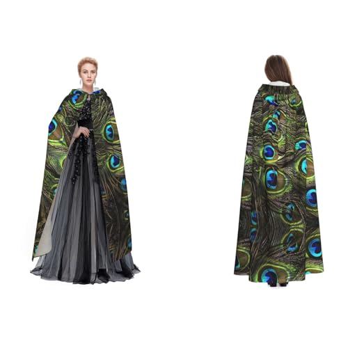 Fdfekgvplp Frischer Pfau bedruckter Kapuzenumhang, Halloween, Mittelalter-Kostüm, Erwachsene, Cosplay, langer Umhang für Damen und Herren Fdfekgvplp Frischer Pfau bedruckter Kapuzenumhang, Halloween, Mittelalter-Kostüm, Erwachsene, Cosplay, langer Umhang für Damen und Herren von Fdfekgvplp