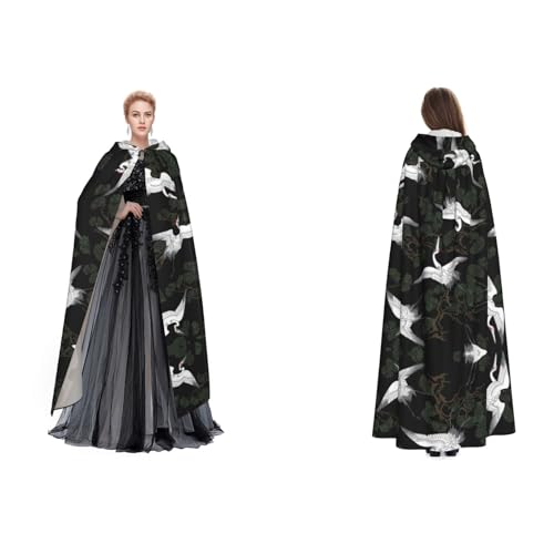 Fdfekgvplp Japanischer Kranich- und Kiefern-bedruckter Kapuzenumhang, Halloween, Mittelalter-Kostüm, Erwachsene, Cosplay, langer Umhang für Damen und Herren Fdfekgvplp Japanischer Kranich- und Kiefern-bedruckter Kapuzenumhang, Halloween, Mittelalter-Kostüm, Erwachsene, Cosplay, langer Umhang für Damen und Herren von Fdfekgvplp
