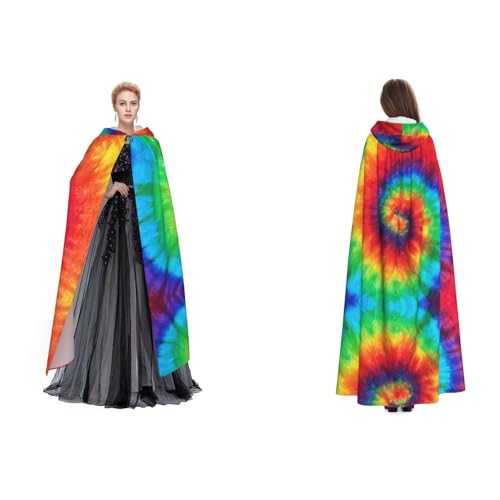 Fdfekgvplp Kapuzenumhang mit Batikfärbung, Regenbogen-Druck, Halloween, Mittelalter-Kostüm, Erwachsene, Cosplay, langer Umhang für Damen und Herren Fdfekgvplp Kapuzenumhang mit Batikfärbung, Regenbogen-Druck, Halloween, Mittelalter-Kostüm, Erwachsene, Cosplay, langer Umhang für Damen und Herren von Fdfekgvplp