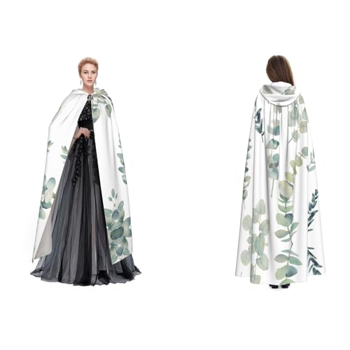 Fdfekgvplp Kapuzenumhang mit Eukalyptusblättern, bedruckt, Halloween, Mittelalter-Kostüm, Erwachsene, Cosplay, langer Umhang für Damen und Herren Fdfekgvplp Kapuzenumhang mit Eukalyptusblättern, bedruckt, Halloween, Mittelalter-Kostüm, Erwachsene, Cosplay, langer Umhang für Damen und Herren von Fdfekgvplp