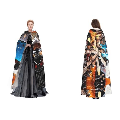 Fdfekgvplp Kapuzenumhang mit Musikgitarre, bedruckt, Halloween, Mittelalter-Kostüm, Erwachsene, Cosplay, langer Umhang für Damen und Herren Fdfekgvplp Kapuzenumhang mit Musikgitarre, bedruckt, Halloween, Mittelalter-Kostüm, Erwachsene, Cosplay, langer Umhang für Damen und Herren von Fdfekgvplp