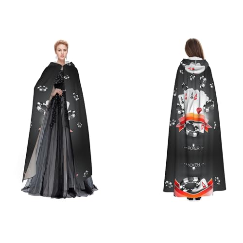 Fdfekgvplp Kapuzenumhang mit Pokerturnier, bedruckt, Halloween, Mittelalter-Kostüm, Erwachsene, Cosplay, langer Umhang für Damen und Herren Fdfekgvplp Kapuzenumhang mit Pokerturnier, bedruckt, Halloween, Mittelalter-Kostüm, Erwachsene, Cosplay, langer Umhang für Damen und Herren von Fdfekgvplp